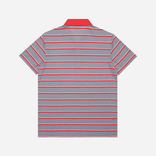 Camisas Polo Fila Homem Vermelhas/Cinzentas - Fila Golf Pinstripe S/S Portugal Lojas,RKOM-39285